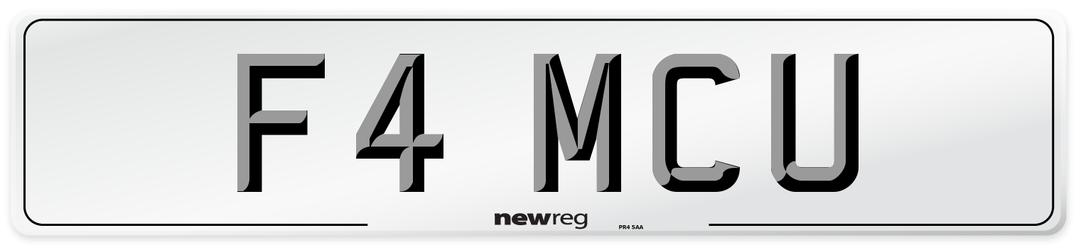F4 MCU Number Plate from New Reg